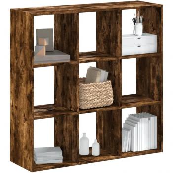 Estantería de Madera Multicapa Roble Humo 102x32x102 cm