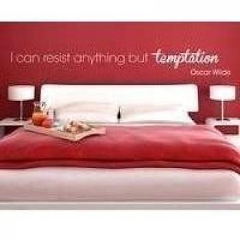 Adhesivo de No, EK358 Temptation de pared con adhesivo decorativo para pared con Tentación de Oscar Wilde, crema