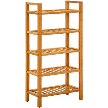 vidaXL Shoe Rack with 5 Shelves 50x27x100 cm Solid Oak Wood