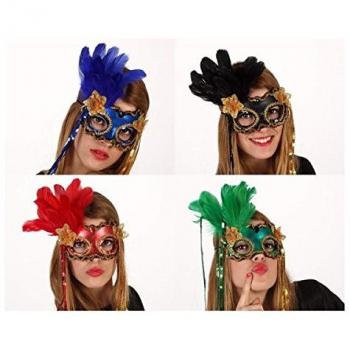 Atosa  - B/plast. antifaz con plumas y flor sur 4
