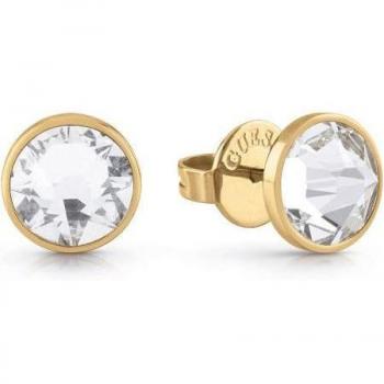 Pendientes Guess para Hombre Frontiers JUME01343JWYGT-U de Acero Inoxidable Dorado con Cristal en el Centro y Cierre de Presión