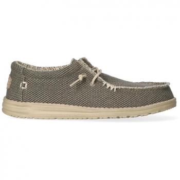 Zapatos HeyDude Wally Braided Kaki - Estilo trenzado de hombre con suela Ultralight