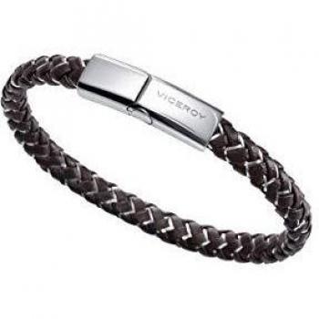 PULSERA TRENZADA DE PIEL Y CABLE METALICO CO