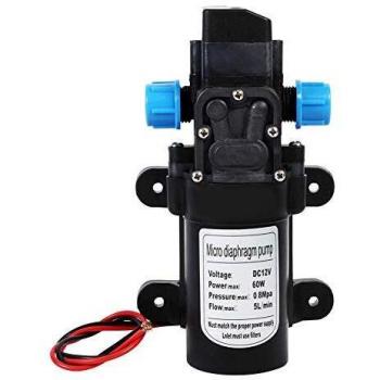 Bomba de Agua 12V Autocebante de Alta Presión - 5 L/min, 116 Psi, Bomba de Diafragma para Caravana, RV, Camper y Barco Marítimo