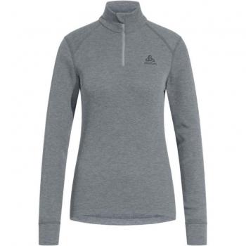 Camiseta Interior de Manga Larga Odlo Active Warm con Cuello Alto y Media Cremallera para Mujer, Gris Eco