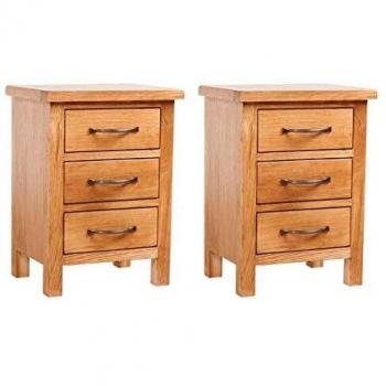 Mesitas de noche 2 unidades madera maciza de roble 40x30x54 cm