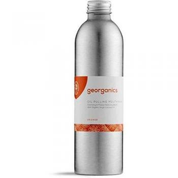Georganics - Enjuague Bucal Blanqueador Orgánico de Aceite - Limpieza y Reducción de Placa con Aceite de Coco Virgen Orgánico - Vegano y Cruelty Free, sin Flúor et SLS - Naranja - 100ml