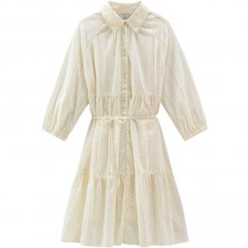 Woolrich Women's Cotton Shirt Dress in White | Size Medium | CFWWDR0152FRUT37108178