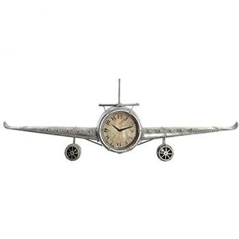 Reloj de Pared DKD Home Decor Avión Metal Cristal 141 x 20 x 46.5 cm