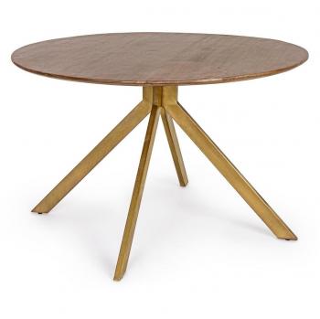 Mesa de madera vintage para 6 personas Ø120 cm - 76 cm de altura
