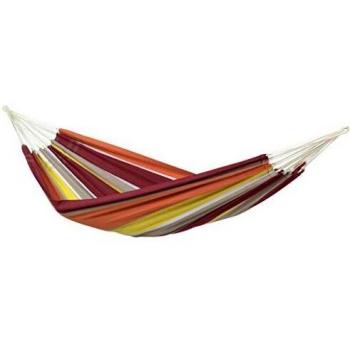 AMAZONAS Classic Hammock XL Barbados Acerola Handmade in Brazil 230 cm x 150 cm for 1-2 People up to 200 kg in Coloured Stripes