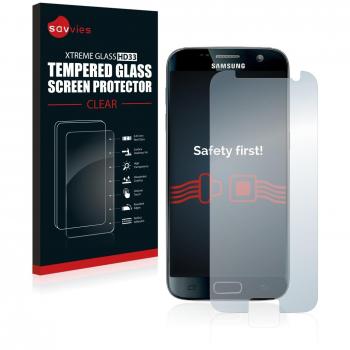 Savvies Protector Cristal Templado Samsung Galaxy S7 / S7 Exynos Protector Pantalla Vidrio - Dureza 9H