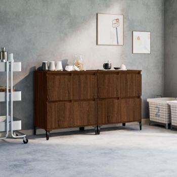 Aparador 2 piezas Roble Marrón 60x35x70 cm madera multicapa Vidaxl