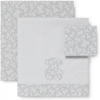 Tous - Juego de sábanas de tres piezas para cuna 60x120 cm Tous Baby HKaos en color gris