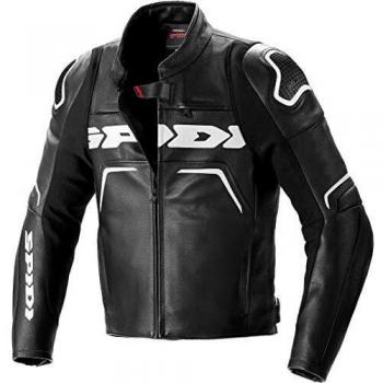 Spidi Evorider 2 - Chaqueta de piel para moto, color negro y blanco, talla 48