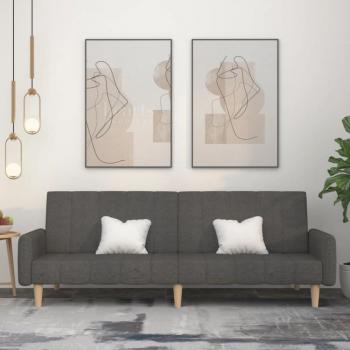 Sofá cama de 2 plazas tapizado en tela gris oscuro, medidas sofá: 220 x 84.5 x 69 cm, medidas cama: 220 x 100 cm
