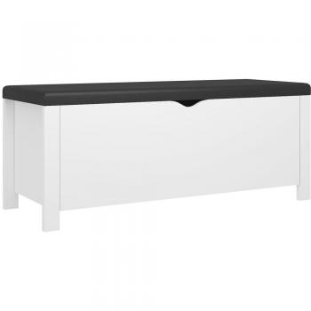 vidaXL White Outdoor Storage Box with Cushion 105x40x45 cm