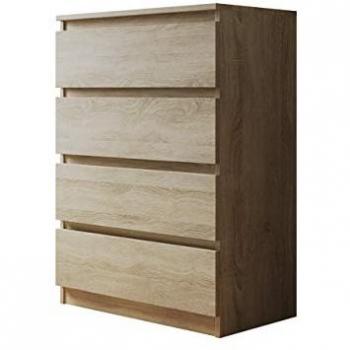 Cómoda Comfivo 160, Roble Sonoma, Con 4 Cajones, 100 x 70 x 40 cm