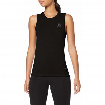 Odlo Suw Top Crew Neck Singlet Natural 100% Merino Unterhemd, Primavera/Verano, Mujer, Color Black - Black, tamaño Medium