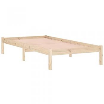Cama solar sin colchón 100x190 cm doble madera de pino, estructura de cama sin colchón de madera maciza de pino, marco de cama de madera maciza para muebles de dormitorio