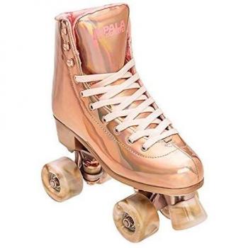 IMPALA QUAD IMPALA ROSA-DORADO - Patines 4 Ruedas Quad, diseño en colores rosa y dorado, estructura ligera, ruedas de alta calidad para un deslizamiento suave, adecuado para principiantes y patin