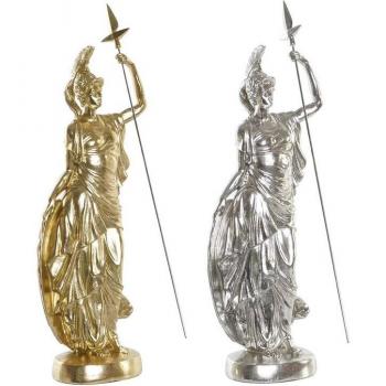 Figura Decorativa Neoclásica DKD Home Decor 16,5 x 10,5 x 50 cm Plateado Dorado (2 Unidades)
