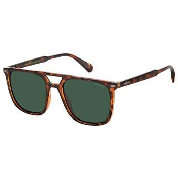 Polaroid Rectangle Dark Havana Green Polarized Sunglasses for Men and Women - One Size
