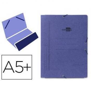 Carpeta Liderpapel con gomas de cuarto en bolsa de cartón pintado azul