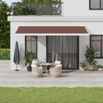 Toldo Retráctil Automático Marrón 500x300 cm Día y Noche