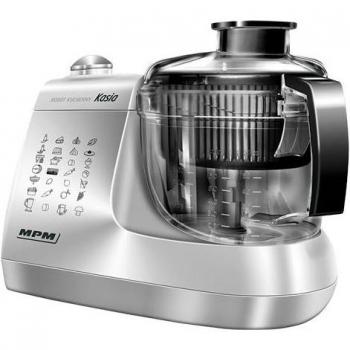 Procesador de Alimentos Multifuncional MPM MRK-12, Amasadora, Batidora, Picadora, Rallador, Exprimidor y Licuadora 800W con Accesorios de Acero Inoxidable Apt