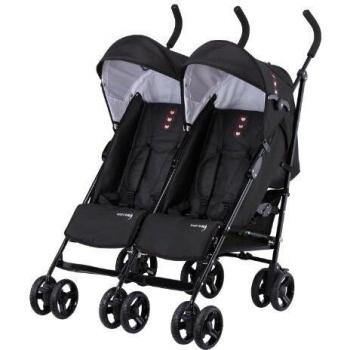 Knorr-baby 832100 Side by side Carrito doble de hermanos, negro