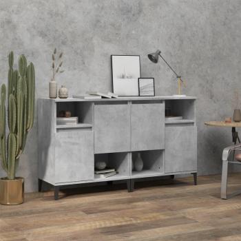 Aparadores 2 uds madera contrachapada 60x35x70 cm gris hormigón mueble de almacenaje de salón buffet armario auxiliar armario de almacenamiento vidaXL