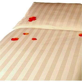 Satén mako Linon Hotel 100% algodón, plain-colores crema de Damasco tela, 100 % algodón, beige, 240 x 220 cm