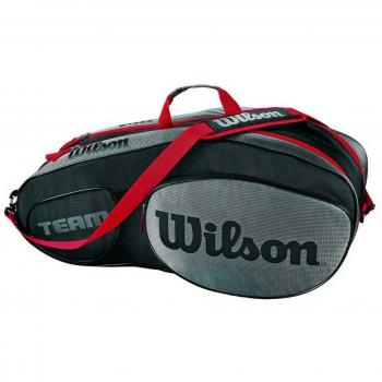 Wilson Team Iii Bolsa para 6 Bolas, Unisex Adulto, Negro/Gris, Talla Única