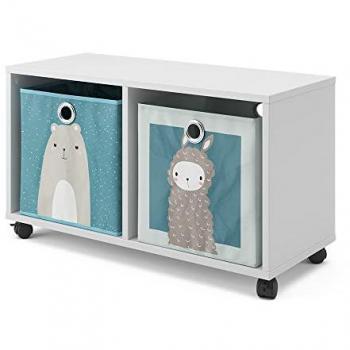 Estantería Infantil Vicco, Blanco, 72 x 42.4 cm con 2 Cajas Plegables