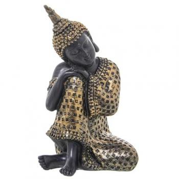 Figura Decorativa Buda Marrón Dorado Acrílico Plástico Melamina Alexandra House Living