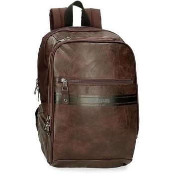 Pepe Jeans Horley Mochila Adaptable Porta Ordenador Marrón Doble Compartimento 25x37x10 cms Poliéster 9,25L para Hombre