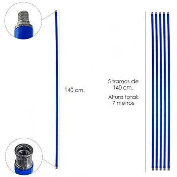 WOLFPACK LINEA PROFESIONAL 22020635 Mastil Deshollinador 5 tramos de 140 cm.