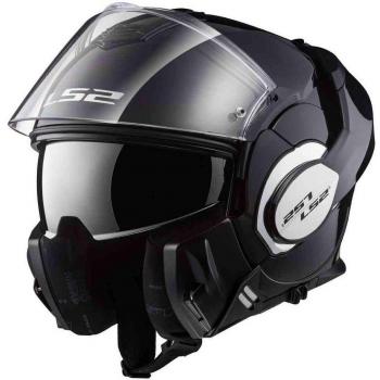 LS2, casco de moto modular VALIANT negro, XS