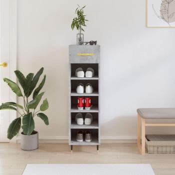 Zapatero de hormigón gris 30x35x105 cm madera multicapa