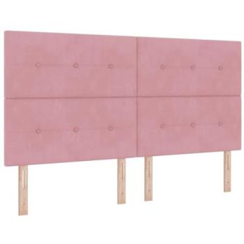 Cabecero LED Rosa 90 cm Terciopelo con Luces Ajustables