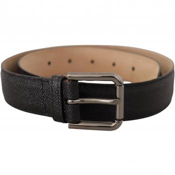 Dolce & Gabbana Black Calf Leather Belt with Metal Buckle - 75 cm / 30 Inches