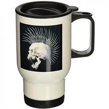 3dRose TM _ 109167 _ 1 Mowhawk Skull - Taza de viaje, 14-Ounce, acero inoxidable