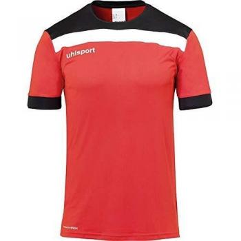 uhlsport Offense 23 Shirt Shortsleeved Camiseta De Fútbol para Hombre, Rojo/Negro/Blanco, 116