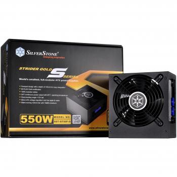 Silverstone SST-ST55F-G v 2.0 - Serie Strider Gold, 550W 80 Plus Gold ATX PC Fuente de alimentación, Baja sonoridad 120mm, 100% Modular