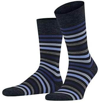 Falke Tinted Stripe Men's Wool Socks Navy Size 39-42