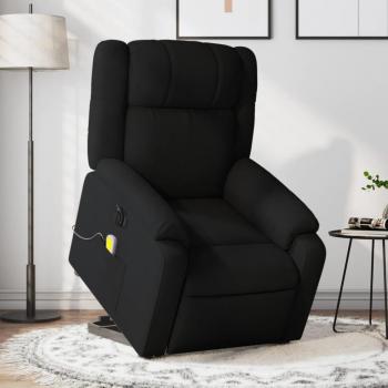 Sillón de masaje eléctrico reclinable elevable en tela gris claro, gris oscuro y negro - vidaXL