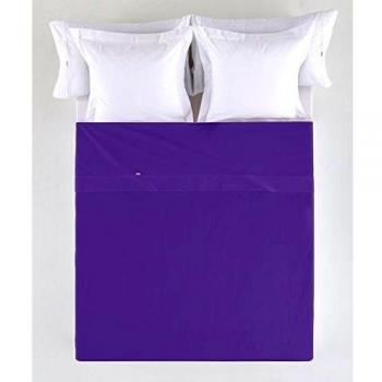 ES-TELA - Sábana encimera COMBI color Lila - Cama de 135 cm. - 50% Algodón / 50% Poliéster - 144 Hilos