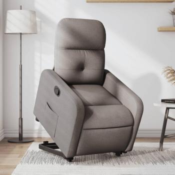 Silla reclinable Tortuga de tela gris taupe Vidaxl
