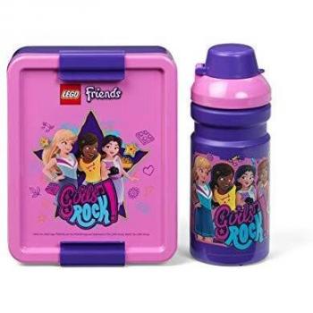Set de Almuerzo LEGO Friends: Lonchera y Botella de 390 ml, Rosa y Morado, Apto para Lavavajillas